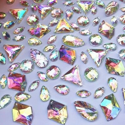 50X Ab flat back Rhinestones 50x Crystal Embellishment Gem jewel sparkly  iridescent