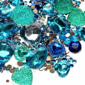 blue mermaid face gems