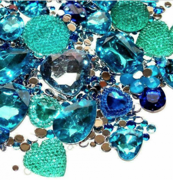 blue mermaid face gems